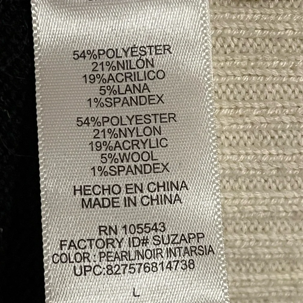 Catherine Malandrino Black and White Crew Neck Sweater